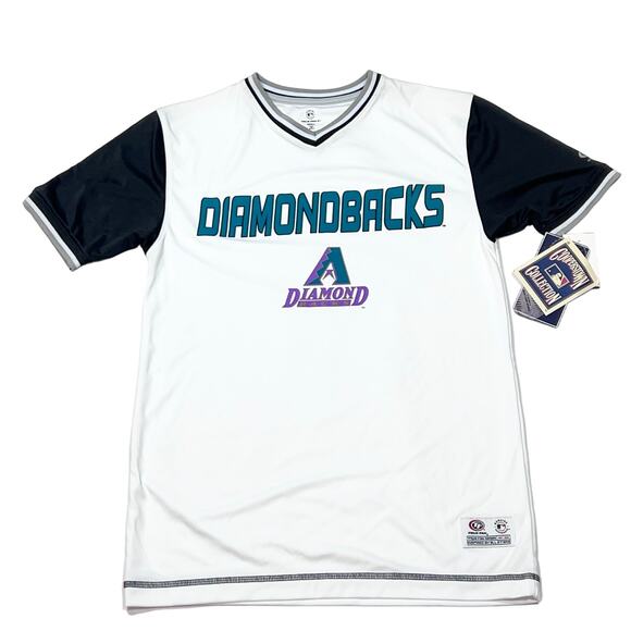 True Fan Arizona Diamondbacks Jersey Adult Small White Cooperstown Collection - Picture 1 of 3